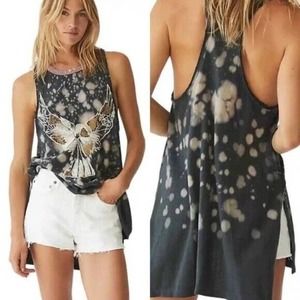 We the Free Women Crafted Heritage Sleeveless Tank Top Tie-Dye Size S Black